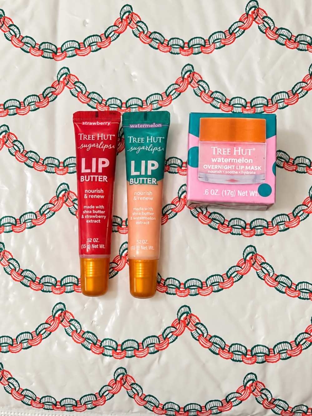 NEW Tree Hut Sugarlips Lip Butter & Watermelon Lip Mask 3-Piece Set